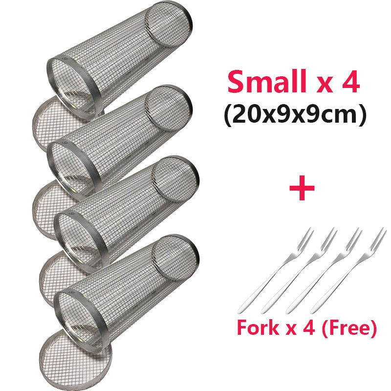 Stainless Steel BBQ Rolling Grill Basket