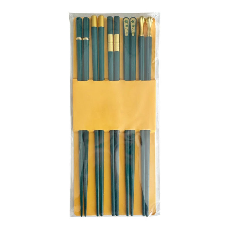 5 Pairs Reusable Metal Chopsticks