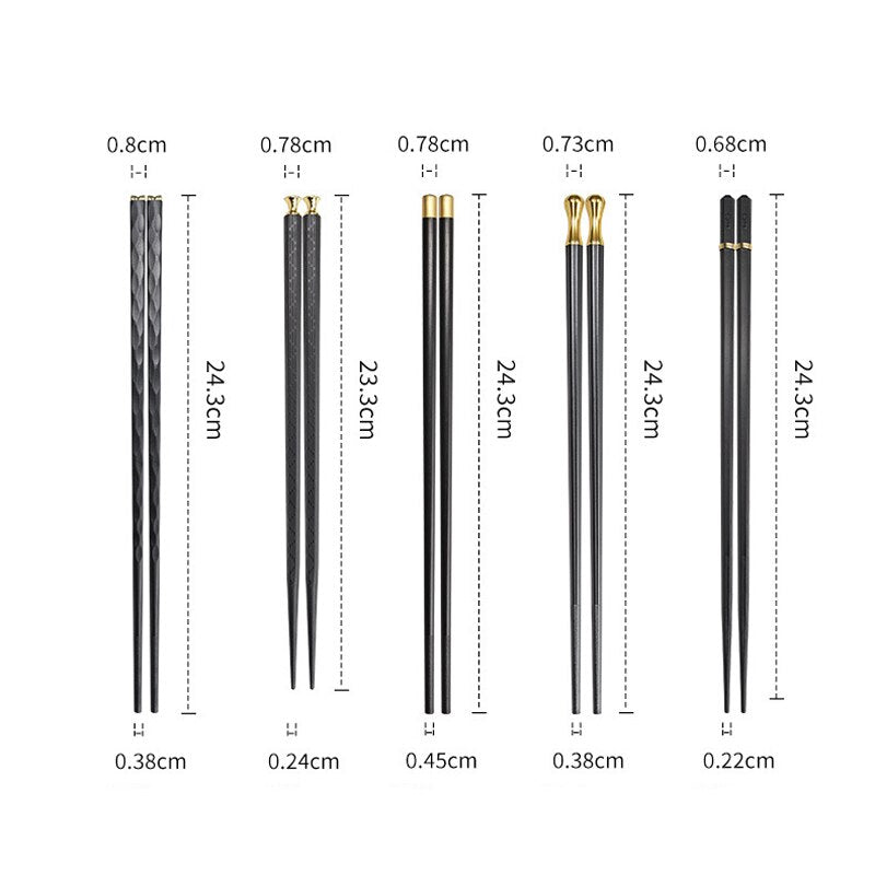 5 Pairs Reusable Metal Chopsticks